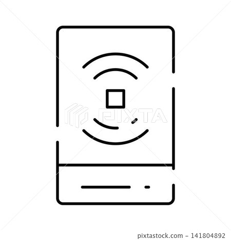 Smartphone transmitting wireless signal for contactless payment technology 141804892