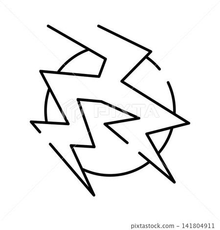 Lightning bolt symbols striking a circular target icon Lightning bolt symbols striking a circular target icon 141804911