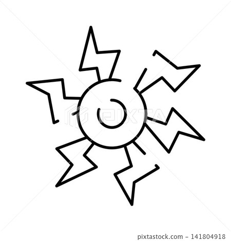 Electric power energy flash burst line art Electric power energy flash burst line art 141804918