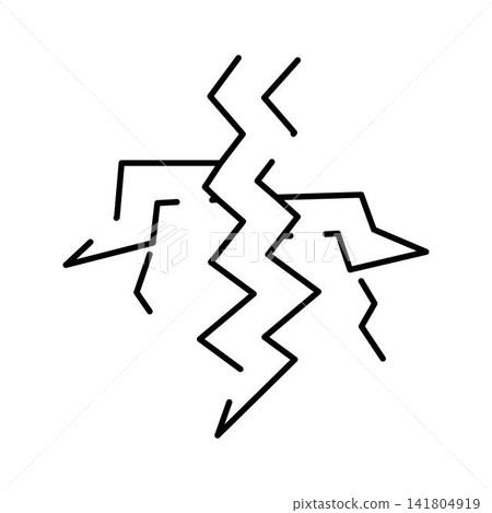 Lightning bolt strike and electricity discharge symbol Lightning bolt strike and electricity discharge symbol 141804919