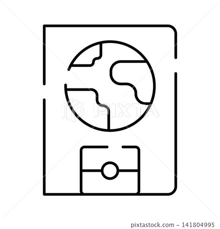International travel document with globe and biometric chip International travel document with globe and biometric chip 141804995