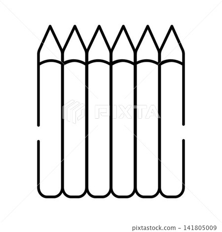 Row of sharpened pencils for drawing education Row of sharpened pencils for drawing education 141805009