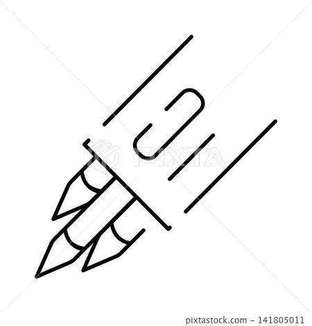 Rocket launching icon representing business startup and innovation Rocket launching icon representing business startup and innovation 141805011