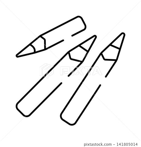 Group of pencils icon for drawing and creative art Group of pencils icon for drawing and creative art 141805014