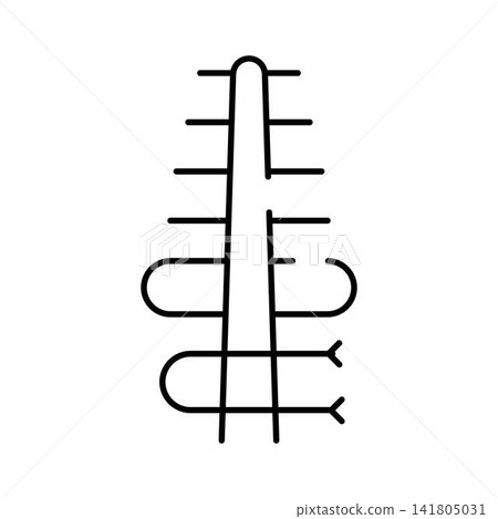 Communication antenna receiving broadcast signal line icon Communication antenna receiving broadcast signal line icon 141805031