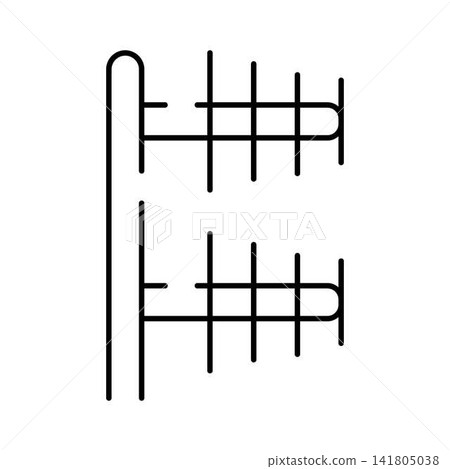 Television antenna symbol receiving broadcast signals icon Television antenna symbol receiving broadcast signals icon 141805038