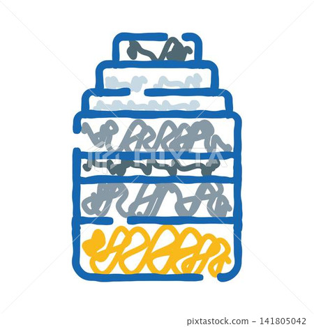Garbage compactor sorting waste layers doodle icon Garbage compactor sorting waste layers doodle icon 141805042