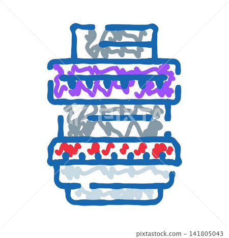 Hand drawn layered design with colorful textured pattern Hand drawn layered design with colorful textured pattern 141805043