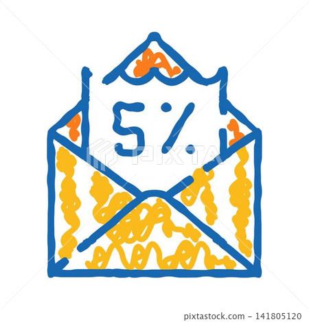 Mail envelope with 5 percent discount offer Mail envelope with 5 percent discount offer 141805120
