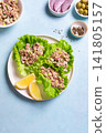 Tuna avocado salad lettuce wraps 141805157