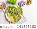 Tuna avocado salad lettuce wraps 141805162