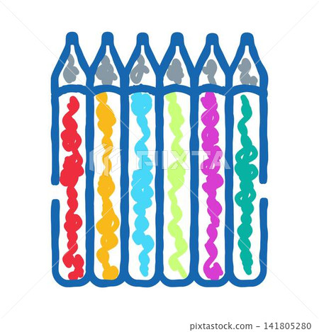 Crayons creating colorful art for children education 141805280