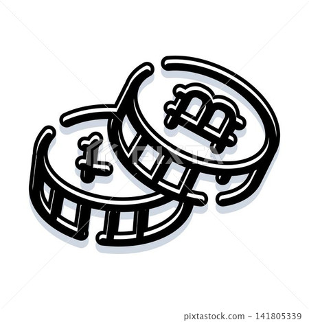 Bitcoin and litecoin cryptocurrency digital finance coins illustration Bitcoin and litecoin cryptocurrency digital finance coins illustration 141805339