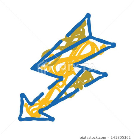 Lightning bolt doodle drawing electric power concept Lightning bolt doodle drawing electric power concept 141805361