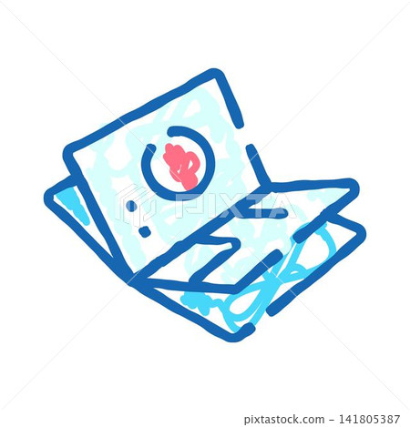 Open travel document identification showing personal information 141805387