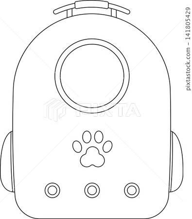 Cat Backpack Carrier Outline Icon Illustration on Transparent Background Cat Backpack Carrier Outline Icon Illustration on Transparent Background 141805429