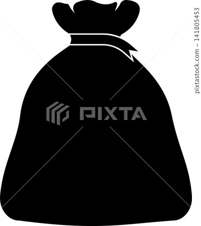 Traditional Pouch Silhouette. Black and White Icon Design Elements on Isolated White Background Traditional Pouch Silhouette. Black and White Icon Design Elements on Isolated White Background 141805453