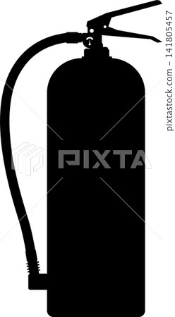 Fire Extinguisher Silhouette. Black and White Icon Design Elements on Isolated White Background Fire Extinguisher Silhouette. Black and White Icon Design Elements on Isolated White Background 141805457