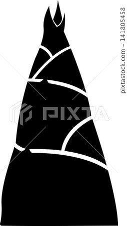 Bamboo Shoot Silhouette. Black and White Icon Design Elements on Isolated White Background Bamboo Shoot Silhouette. Black and White Icon Design Elements on Isolated White Background 141805458