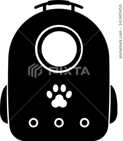 Cat Backpack Carrier Silhouette. Black and White Icon Design Elements on Isolated White Background Cat Backpack Carrier Silhouette. Black and White Icon Design Elements on Isolated White Background 141805459