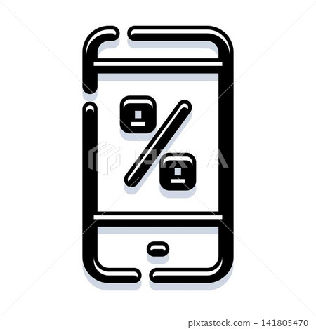 Smartphone displaying percentage symbol for mobile discount offer Smartphone displaying percentage symbol for mobile discount offer 141805470