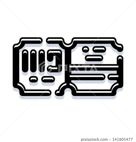 Admission ticket icon for entertainment event access Admission ticket icon for entertainment event access 141805477
