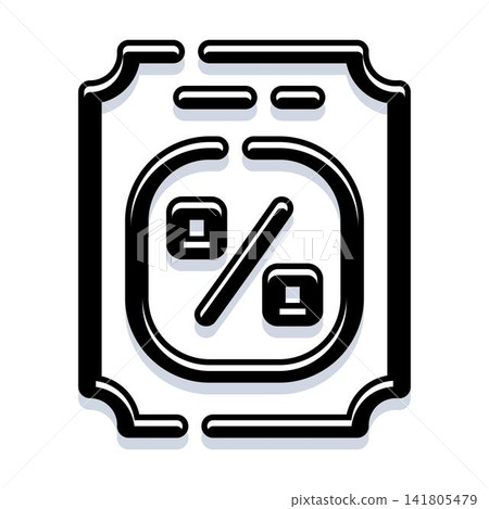 Discount coupon icon offering a percentage promotion deal 141805479
