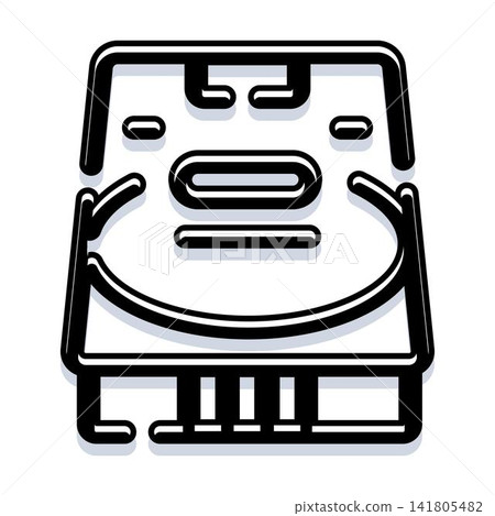 Hard disk drive outline black icon Hard disk drive outline black icon 141805482