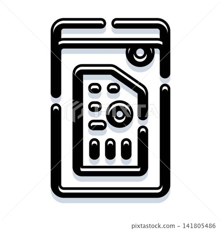 Mobile phone sim card icon concept Mobile phone sim card icon concept 141805486