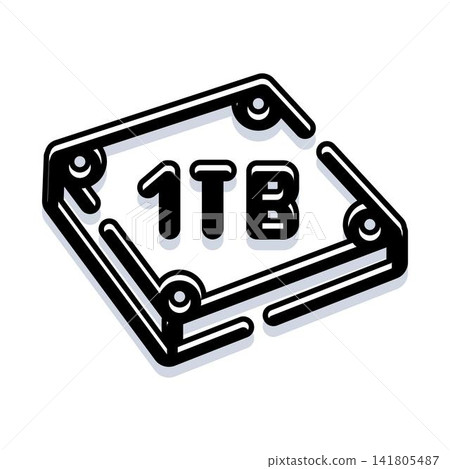 1tb storage capacity icon representing digital technology 141805487