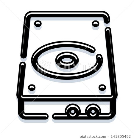 Hard drive storage device icon illustrating data backup Hard drive storage device icon illustrating data backup 141805492