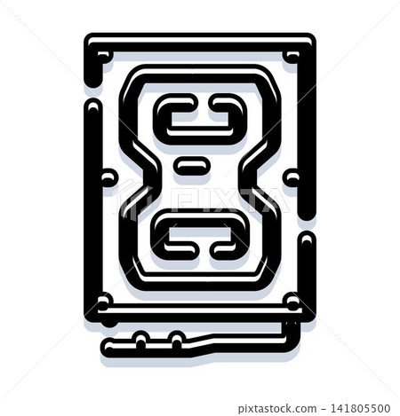 Computer hard drive data storage technology icon Computer hard drive data storage technology icon 141805500