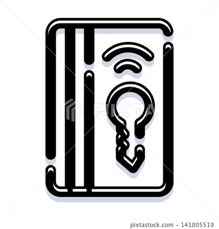 Access card and key icon for secure entry Access card and key icon for secure entry 141805519