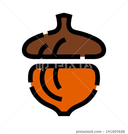 Acorn nut from oak tree in autumn forest Acorn nut from oak tree in autumn forest 141805686