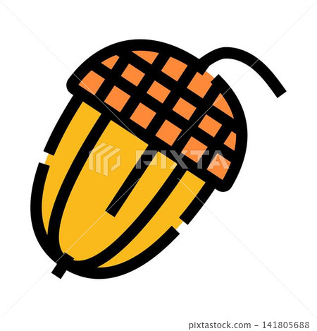 Acorn nut with cap falling from tree 141805688