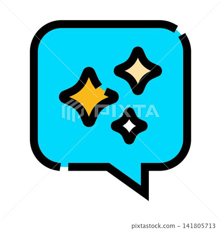 Speech bubble icon with sparkling magical suggestion Speech bubble icon with sparkling magical suggestion 141805713