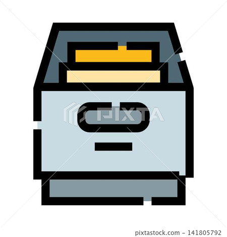 File folder box storing important business documents File folder box storing important business documents 141805792