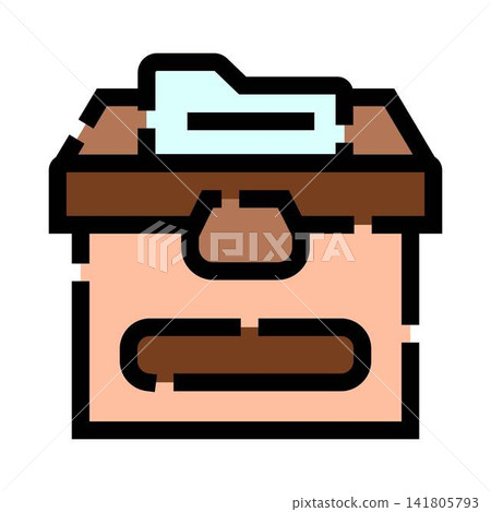 Document archive box storing business files icon Document archive box storing business files icon 141805793