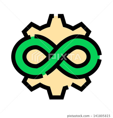 Devops infinity symbol on gear icon Devops infinity symbol on gear icon 141805815