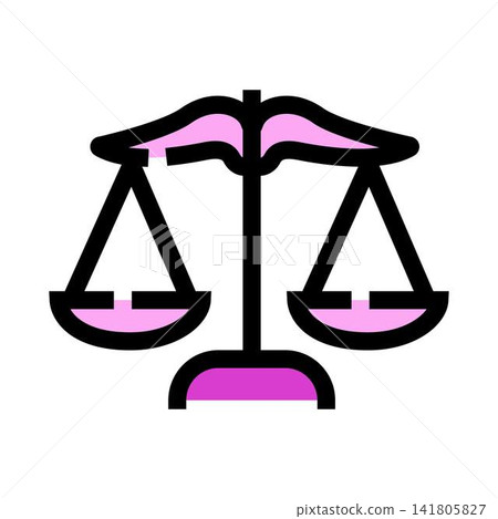Justice scales balancing legal fairness and equality icon 141805827