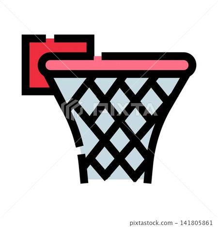 Basketball hoop with net for sports icon Basketball hoop with net for sports icon 141805861