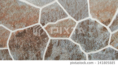 Irregular flagstone mosaic tile texture Irregular flagstone mosaic tile texture 141805885