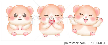 Hamster Painting Cute Nursery Animal Art Hamster Painting Cute Nursery Animal Art 141806031