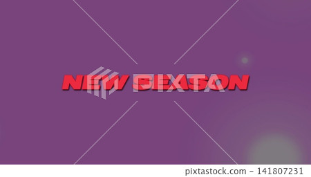 Displaying centered red headline NEW SEASON with bevel shadow on purple gradient, showing flares Displaying centered red headline NEW SEASON with bevel shadow on purple gradient, showing flares 141807231