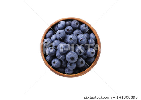 Fresh blueberries placed against a white background 141808893