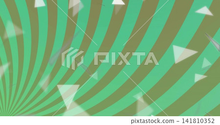Displaying radial striped bands and translucent triangular shards in abstract digital artwork Displaying radial striped bands and translucent triangular shards in abstract digital artwork 141810352