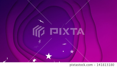 Layering concentric cutouts forming void in digital art with white star trails shadows purple tones Layering concentric cutouts forming void in digital art with white star trails shadows purple tones 141813180
