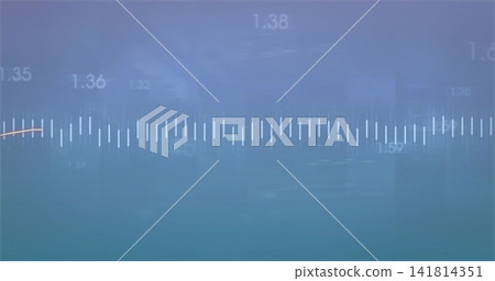 Displaying equalizer band on dashboard, showing numeric labels, orange curve, gradient background 141814351