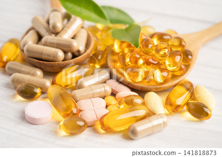 Alternative medicine herbal organic capsule drug herb. Alternative medicine herbal organic capsule drug herb. 141818873