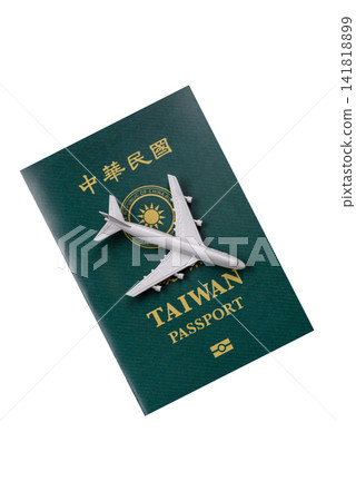 Taiwan, Taiwanese passport or id document with tickets for flight, travel. Taiwanese passport Taiwan, Taiwanese passport or id document with tickets for flight, travel. Taiwanese passport 141818899